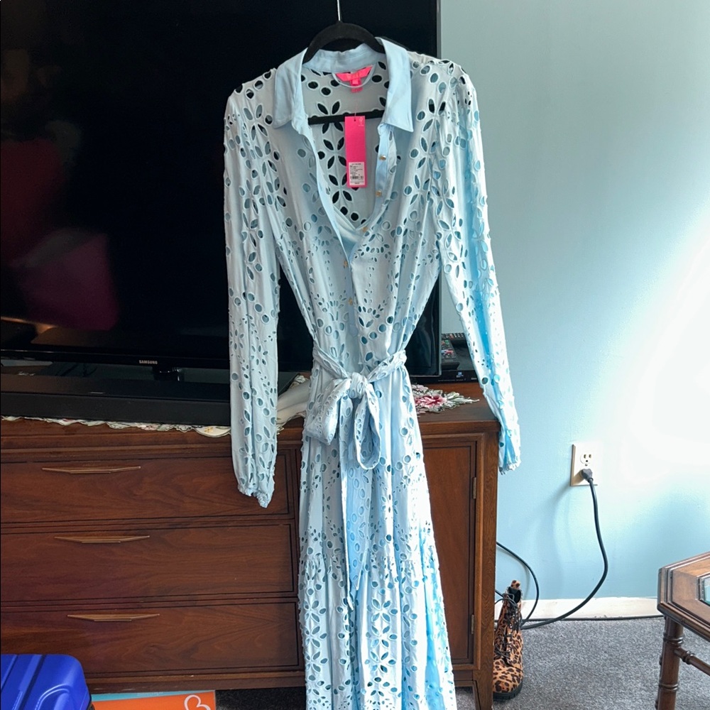 Lilly Pulitzer NWT
Hydra Blue Soirée Eyelet LS Dress Size 12 - Picture 2 of 8